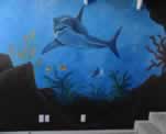 Shark in Under Water Mural